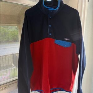 Patagonia Navy and Red Snap-T Fleece